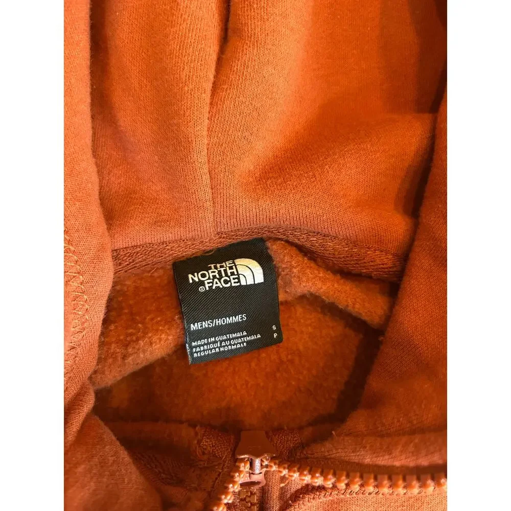 The North Face Men’s Small Rust Orange Full Zip Hoodie Logo Sweatshirt